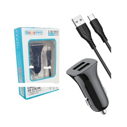 Modorwy QC3,0+PD Car Charger MA1104 with Lightning cable 5V 2.4A 18W Black Modorwy QC3,0+PD Car Charger MA1104 with Lightning cable 5V 2.4A 18W Black